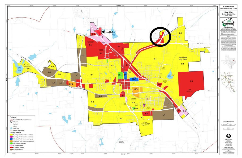 Current Display Zoning Map (NonInteractive) City of Rusk TX